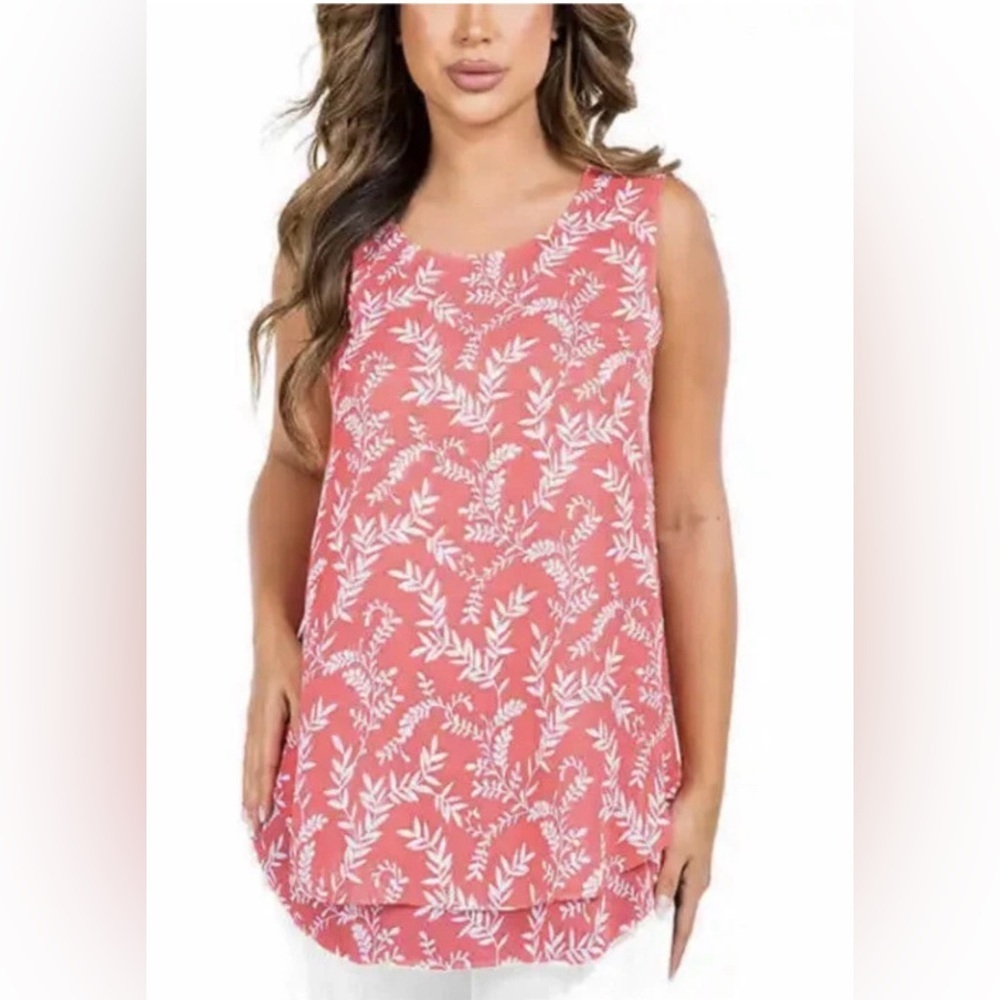 Floral Sleeveless Blouse - Pink NWT
